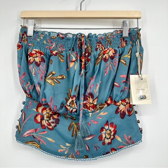 Tularosa Revolve Sashi Top In Dusty Blue Floral Size XS - Picture 2 of 6